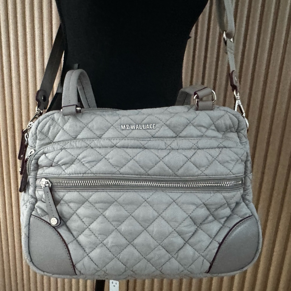MZ Wallace Gray Quilted Women's  CROSSBY WOMEN’S Bag